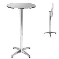 Tavolo bar bistrot rotondo alluminio da pub giardino Ø60cm 2 altezze pieghevole