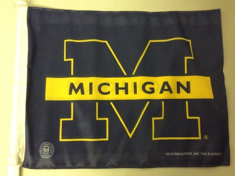 Michigan University Wolverines  Car Flag   U of M NWT Cover