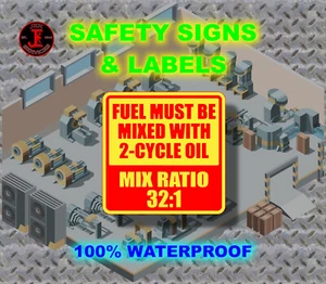 Mix Kraftstoffverhältnis 32:1 wasserdicht Aufkleber Abziehbild für Anlagensicherheit & persönlichen Gebrauch - Bild 1 von 3