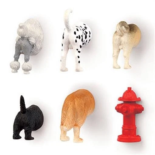 Kikkerland Dog Butt Magnets Set of 6 MG17 Refrigerator Animal Novelty Funny - Image 1 of 1
