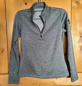 Adidas Microfleece Half-Zip Gray & White Pullover Small 8 Unisex - Picture 1 of 4
