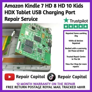 Amazon Kindle 7 HD 8 HD 10 Kids HDX Tablet USB Charging Port Repair Service - Afbeelding 1 van 1