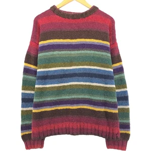 Vintage BD Baggies striped cotton and linen knit sweater size L (men's) - Picture 1 of 4