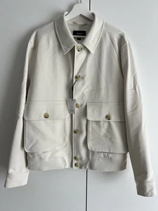 Chaqueta grande con botones Reiss Light Stone Barry mezcla de algodón talla L nueva con etiquetas - Imagen 1 de 13