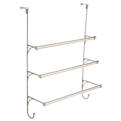 Toallero de zinc en níquel de 3 barras sobre la puerta Foto 1 de 4