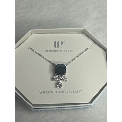 Collar Bomb Party RBP8329 Negro Ónix Circonita cúbica y chapado en Rodio Foto 1 de 2