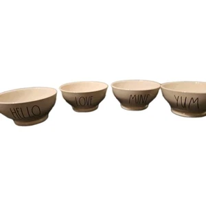 Rae Dunn Artisan Collection by Magenta ~ "Love, Hello, Yum And Mine Bowls - Picture 1 of 6