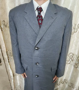 1970s vintage handtailored bespoke wool camel hair classic suit over coat 46R - Picture 1 of 10