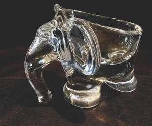 Art Vannes Le Chatel France Crystal Art Glass Elephant Candy Dish - Picture 1 of 4