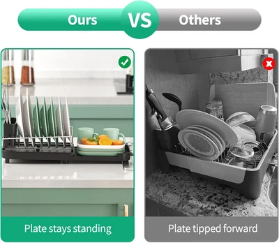 Estante de secado de platos pequeño - Escurridor de platos compacto expandible (12"-18,5"), estrecho... Foto 1 de 4