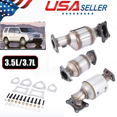 All 3 Catalytic Converter Set For Acura TL 3.5L 09-14 Honda Pilot 3.5L 09-19 EPA - Image 1 of 4