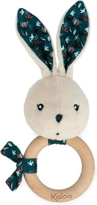 Kaloo K'doux Baby Rattle | FSC Wood Ring Rabbit Plush - Picture 1 of 1