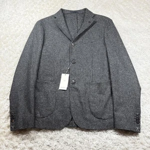 Mango Man Blazer Mens US 42 Wool Houndstooth Slim Fit Italian Preppy Dress Work - Picture 1 of 23