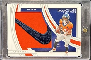 Javonte Williams Nike Swoosh Patch Tag Logo 2022 Immaculate #/10 Cowboys - Picture 1 of 2