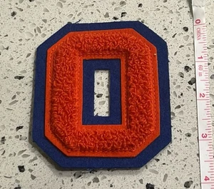 Letterman Patch Letter O Varsity Orange & Blue Chenille - Picture 1 of 2