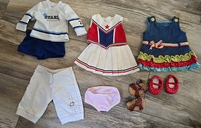 Gran Lote de Ropa y Accesorios American Girl Sandalias Denim Aleger Zapatos Foto 1 de 4