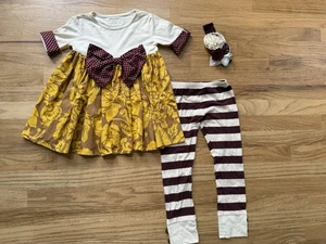 PERSNICKETY Girls Sz 5 Fall Set Tunic Pants Headband - Picture 1 of 8