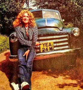 Robert Plant Posing with Vintage 1948 GMC Photo Print Poster Led Zeppelin Singer - Picture 1 of 1