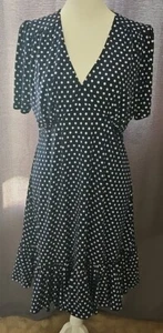 Michael By Michael Kors Kleid dunkelblau/weiß gepunktet Größe L - Bild 1 von 3