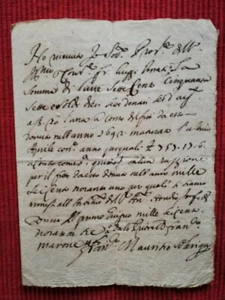 C8027-QUIETANZA DI MAURIZIO SOLERIQUEZ (?), TURIN, PRIORE FRANCESCO MARONE, 1693 - Bild 1 von 2