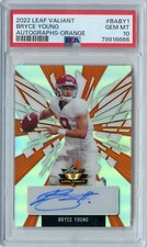 2022 Leaf Valiant Bryce Young ORANGE PRIZM Rookie Auto 2/25 #BA-BY1 PSA 10 POP 1