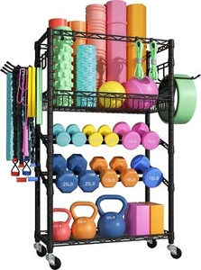 S3 Dumbbells Rack Storage Rack, Rolling Home Gym Weight Organizer Rack, Yoga ... - Picture 1 of 7