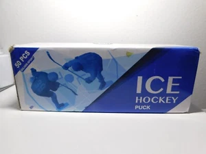 50 Pucks-Game Quality Ice Hockey Pucks-Regolamento Ufficiale 6oz Nero-Stock USA - Foto 1 di 2