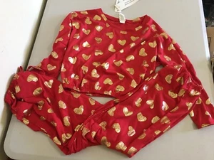 NWT Gymboree Girls Pajama Valentine Pajama Set Red Gold Heart - Picture 1 of 3