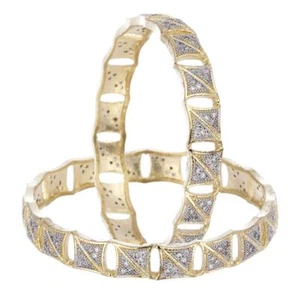 Gold Plated Bangle Set Jewellery for Women & Girl Set of 2 - Picture 1 of 17