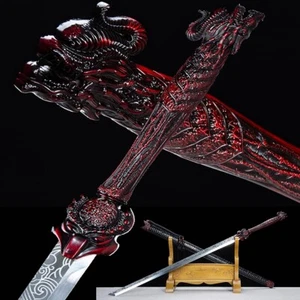 Sable de mango de metal rojo"异诛唐刀" espada china WUSHU cuchillo de batalla espada Tang Dao - Imagen 1 de 16