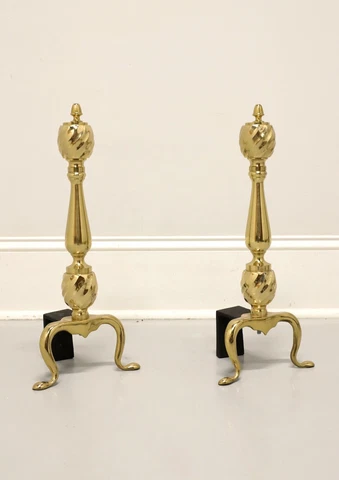 VIRGINIA METALCRAFTERS Brass & Metal Traditional Fireplace Andirons Cover