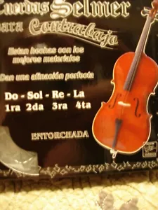 Cuerdas Para Contrabajo Marca Selmer (Negra) Entorchada - Picture 1 of 2