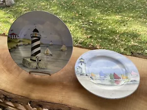 The Sakura Table~ Nantucket Shoreline~Set di 2 piatti per insalata/deserto - gres porcellanato - Foto 1 di 5