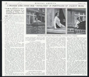 1913 Tina Lerner 3 Foto & Klavier Musik Interview Vintage Druck Artikel - Bild 1 von 7