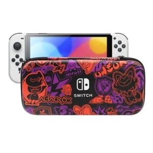 Scarlet and Violet Hülle für Nintendo Switch OLED mit, Schutzglas & 4 Kappen - Bild 1 von 3