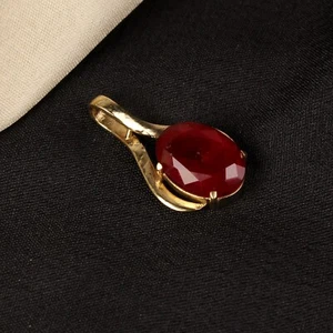Unisex Ashtadhatu Ruby Pendant Astrological Gemstone For Men and Women - Picture 1 of 2