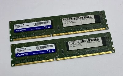 8GB Kit (2 x 4GB) ADATA AD3U1600W4G11-B PC3-12800U 1600MHz DDR3 Computer Memory - Image 1 of 3