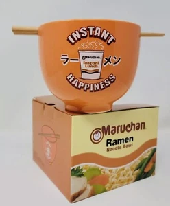 Maruchan "Instant Happiness" Ramen Noodle Orange Bowl With Chopsticks - Picture 1 of 5