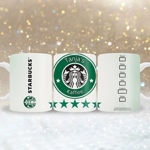 Starbucks Design Tasse mit Namen personalisiert, Kaffeetasse mit Namen - Bild 1 von 4