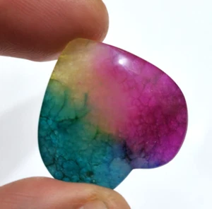 A+ Natural 51 Crt Arco Iris Solar Cuarzo Corazón Cabujón Para Joyería Piedras Preciosas Sueltas - Imagen 1 de 7