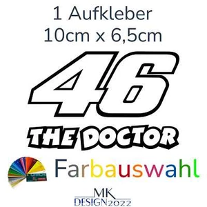 Valentino Rossi Startnummer 46 THE DOCTOR Aufkleber Motorrad Moto GP Auto 10cm - Bild 1 von 23