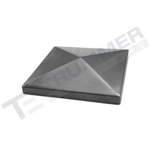 Edelstahl Endkappe Pyramidenkappe 150 x 150 mm Abdeckkappe 240 K geschliffen V2A - Bild 1 von 2