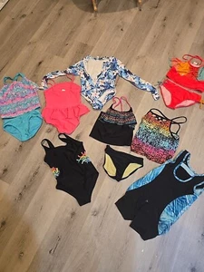 Girls Swimsuit Set Rashguard Size 7/8 - Picture 1 of 8
