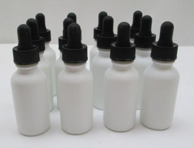 Botellas vacías de vidrio blanco de 1 oz con gotero 12 piezas para aceites esenciales * Foto 1 de 4