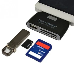 Type C USB-C OTG TF SD Card Reader For Macbook Samsung Galaxy S20 S10 LG Phone - Picture 1 of 10