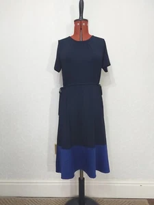 lk bennett dress 6, Blue Jersey Midi, Short Sleeved Crew Neck - Picture 1 of 8