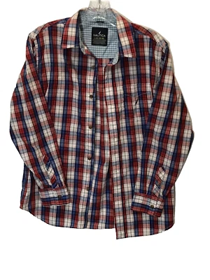 Nautica  Plaid Button Down Red and Blue Shirt boys Large 14/16 - Image 1 of 4