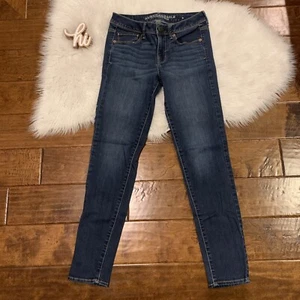 American Eagle Jeans Womens AE Forever Soft Super Skinny Denim Size 4 Medium - Picture 1 of 9