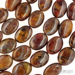 12 cuentas ovaladas planas de pietersita naturales genuinas 12 mm x 16 mm 7-3/4" #22227 - Imagen 1 de 3