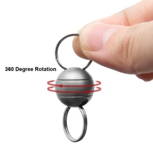 360 Degree Rotation Titanium Gimbal Ring Portable Double Keychain Pendant EDC - Picture 1 of 9